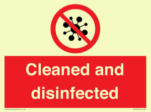 Cleaned and disinfected